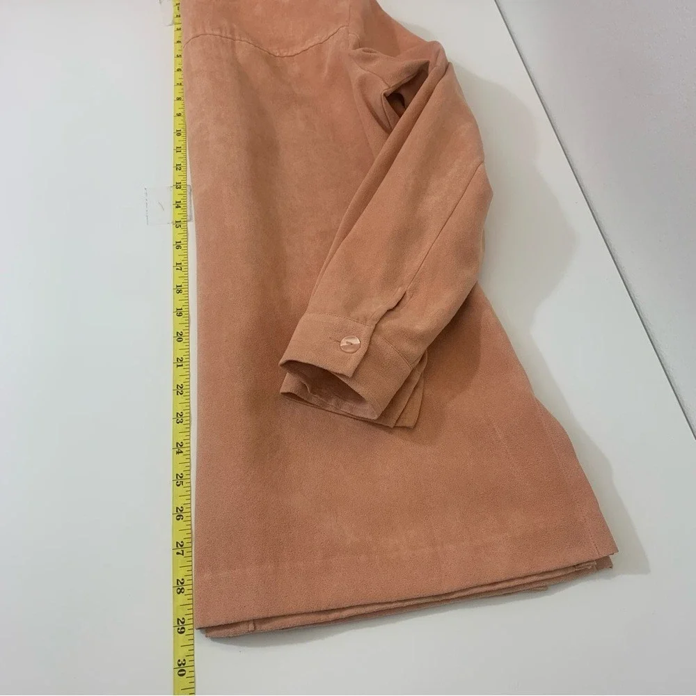 Conrad C Collection Women's Size 4 Peach Faux Suede Bohemian‎ Button Shacket